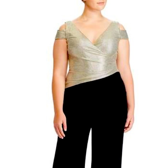 Lauren Ralph Lauren JUMPSUIT IN BLACK/ GOLD - Picture 1 of 7